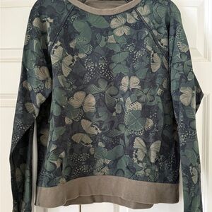 lululemon athletica Butterfly Print Crewneck Sweatshirt - Green Size Large